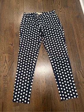 Michael Kors Women's Navy and White Geometric Print Pants